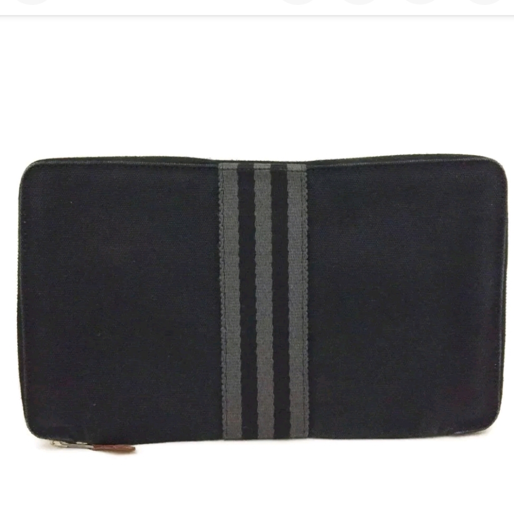 Hermes Fool Toe Canvas Zippy Zip Around Long Wallet/M1740
